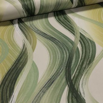 Zatemňovací / termoizolační závěs, blackout 391102/122 zelené vlny, šířka 150cm (látka v metráži)