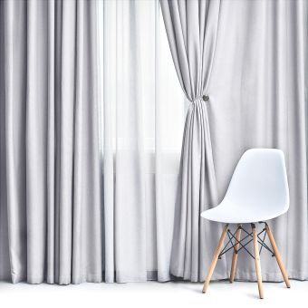 Zatemňovací / termoizolační závěs, blackout jednobarevný UNI OLZ-100 šedobílý, (více šířek, látka v metráži)