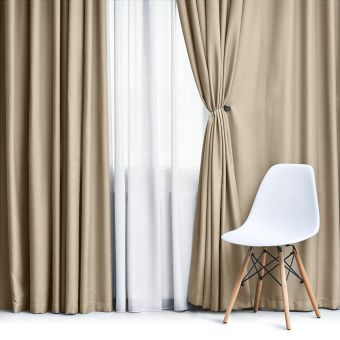 Zatemňovací / termoizolační závěs, blackout jednobarevný UNI OLZ-105 smetanový, šířka 150cm (látka v metráži)