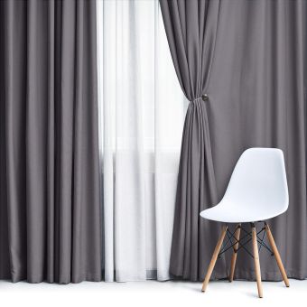 Zatemňovací / termoizolační závěs, blackout jednobarevný UNI OLZ-115 šedý, (více šířek, látka v metráži)