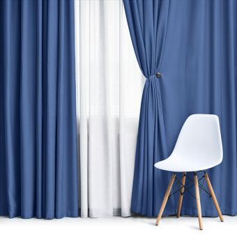 Zatemňovací / termoizolační závěs, blackout jednobarevný UNI OLZ-140 světle modrý, šířka 150cm (látka v metráži)