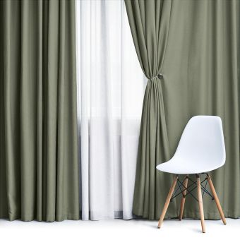 Zatemňovací / termoizolační závěs, blackout jednobarevný UNI OLZ-147 tmavě zelený, šířka 150cm (látka v metráži)