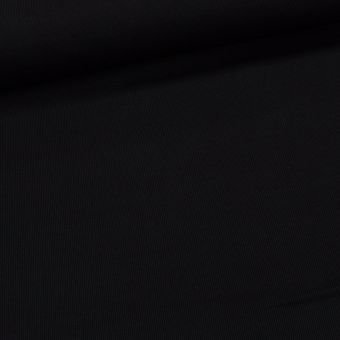 Žebrovaný bavlněný úplet 6222 4002 středně hrubý, jednobarevný černý, š.122cm, (látka v metráži)