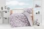 Dětské povlečení Matějovský do postýlky AMABEL BABY, růžové květy na šedé, bavlna hladká (více rozměrů)