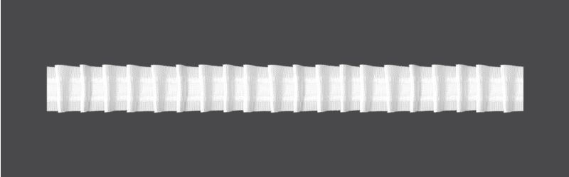 Záclonová řasící páska, stuha F1-150, tužkové sklady, řasení 1:1,5, bílá, šířka 2,5cm (v metráži)