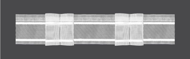 Záclonová řasící páska, stuha U2/Z-200, dva sklady, řasení 1:2, transparentní, šířka 5cm (v metráži)