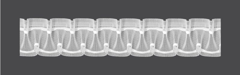 Záclonová řasící páska, stuha Z3/Z-200, cik-cak vlnky, řasení 1:2, transparentní, šířka 5cm (v metráži)