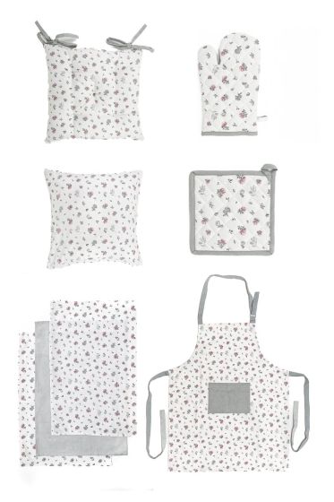 Kuchyňský set KYTKY QK růžovo-šedá (více možností)