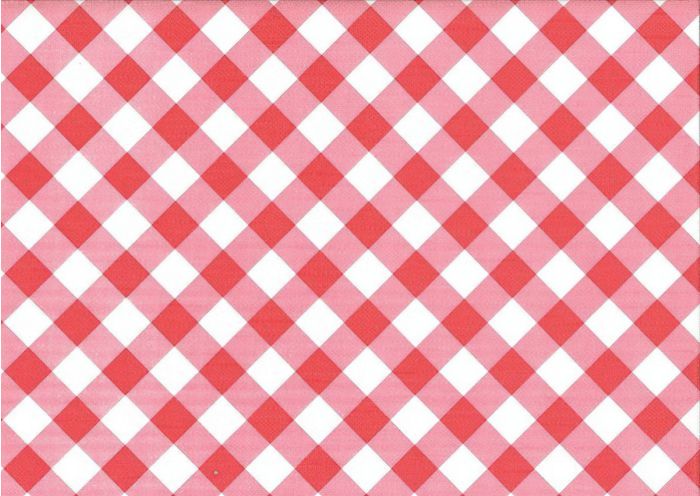 Ubrus PVC s textilním podkladem 5731410, červené diagonální káro, š.140cm (metráž)