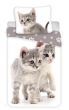 Dětské povlečení KITTEN GREY, koťata na bílé, fototisk, bavlna hladká, 140x200cm + 70x90cm 