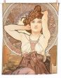 Utěrky ALFONS MUCHA AMETHYST, hnědo-béžové, 2 kusy 50x64cm