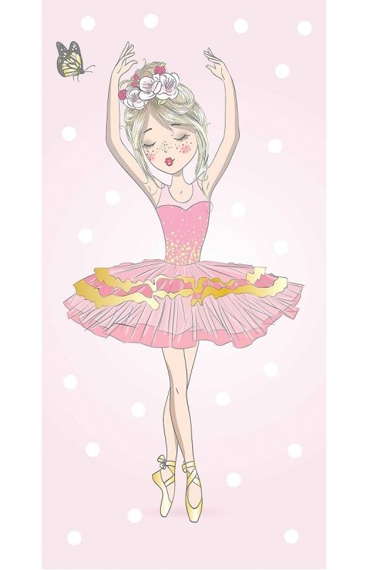 Dětská plážová osuška BALERÍNA, světle růžová, froté, 70x140cm