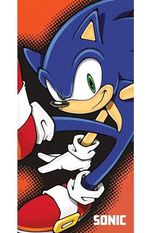Dětská plážová osuška SONIC, modrá, froté, 70x140cm