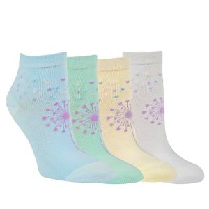 Ponožky kotníkové bambusové 1528224, vzorované, kotníkové, antibakteriální, dámské, 4 páry (více velikostí)