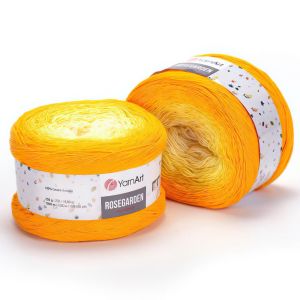 Pletací příze YarnArt ROSEGARDEN 309 žlutá, melírovaná (duhová), efektní, 250g/1000m