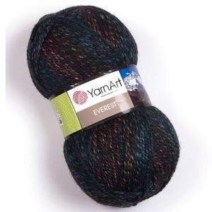 Pletací příze YarnArt EVEREST 7037 černo-červeno-žluto-modro duhová, tón v tónu, melírovaná, 200g/320m