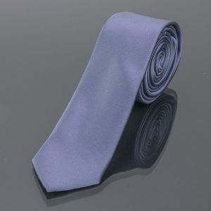 Kravata pánská AMJ úzká jednobarevná KI0014, šedomodrá