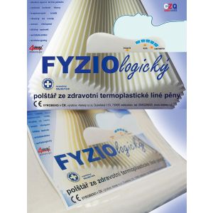 Polštář anatomický FYZIOLOGICKÝ ze zdravotní termoplastické líné pěny, 50x30x10/8cm, se zipem