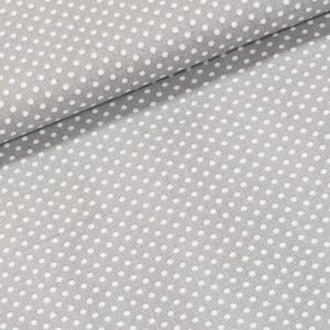 Bavlněné plátno 103000/7676, bílý puntík na středně šedé, š.140cm (látka v metráži)