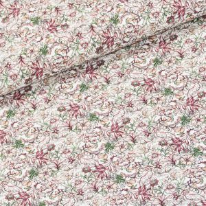 Bavlněné plátno 7904, vínový a zelený hustý vzor květin, š.160cm (látka v metráži)