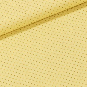 Bavlněné plátno POLO okrový puntík na světle béžové, š.140cm (látka v metráži)