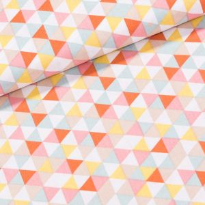 Bavlněné plátno TRIMIX 50-18B, mnohobarevné trojúhelníky, š.150cm (látka v metráži)