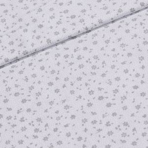 Bavlněné plátno Valerie VA003/07 šedé květinky na bílé, š.160cm (látka v metráži)