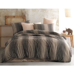 Povlečení OBERON HNĚDÉ, puntíkované, bavlna hladká, 140x200cm + 70x90cm 
