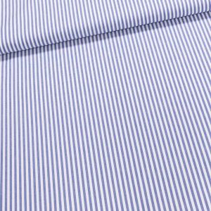 Pravý český bavlněný kanafas JIŘINA P0, 5 02352 proužek 0,5cm, riflově modrý, š.140cm (látka v metráži)