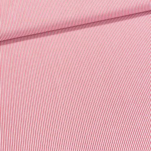 Pravý český bavlněný kanafas MÍŠA P0 308503 proužek 0,3cm, světle lososová, š.140cm (látka v metráži)