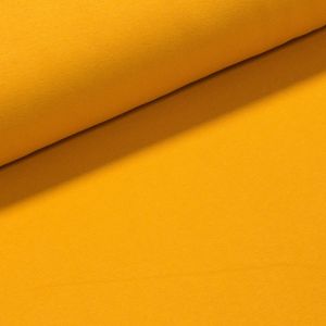 Bavlněný úplet TEPLÁKOVINA 6-19021 jednobarevná uni hořčicová, počesaná, š.180cm (látka v metráži)