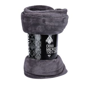 Deka mikrofleece QUENTIN AK-2396 jednobarevná tmavě šedá, 150x200cm