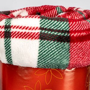 Deka z mikroflanelu QUENTIN QK-170 červeno-zelené káro, 150x200cm