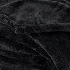 Deka z mikroplyše CORAL FLEECE jednobarevná UNI ČERNÁ, 150x200cm