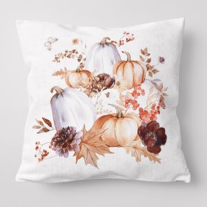 Dekorační povlak na polštářek CYH5960C, dýně, bílo-oranžová, 40x40cm