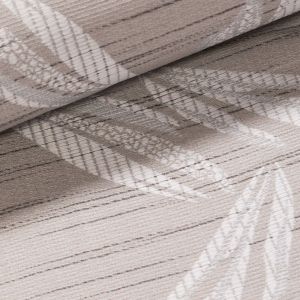 Dekorační závěs PALLAS 03, žakár, listy na béžové, šířka 150cm (látka v metráži)