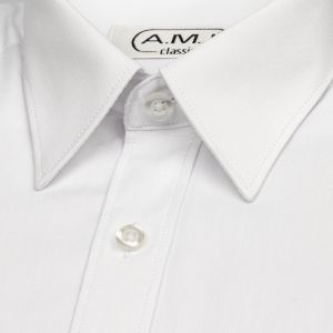 Dětská chlapecká košile AMJ jednobarevná JDC018, bílá, dlouhý rukáv