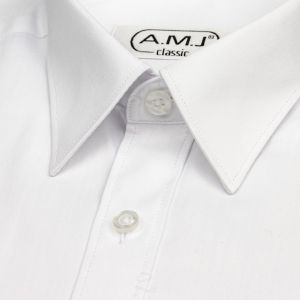 Dětská chlapecká košile AMJ jednobarevná JKC018, bílá, krátký rukáv