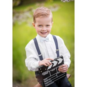 Chlapecká bílá společenská košile Avantgard KLASIK s krytou légou, jednobarevná, dlouhý rukáv