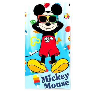 Dětská plážová osuška MICKEY MOUSE POHODA, světle modrá, froté, 70x140cm