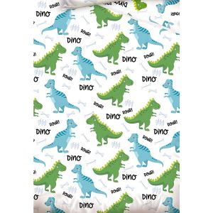 Dětské povlečení do postýlky DINOSAUŘÍ KAMARÁDI, zeleno-modré, bavlna hladká, 100x135cm + 40x60cm