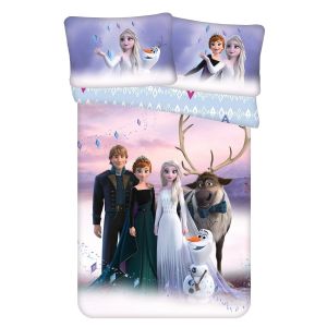 Dětské povlečení do postýlky FROZEN ELEMENTS BABY (LEDOVÉ KRÁLOVSTVÍ), fialovo-růžové, bavlna hladká, 100x135cm + 40x60cm