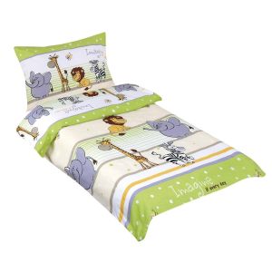 Dětské povlečení do postýlky SAFARI ZELENÉ, bavlna hladká, 90x135cm + 45x60cm