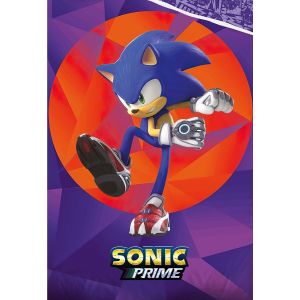 Dětské povlečení JEŽEK SONIC PRIME, fototisk, fialové, bavlna hladká, 140x200cm + 70x90cm 