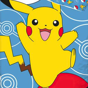 Dětské povlečení POKÉMON PIKACHU A POKÉBALL, modré, bavlna hladká, 140x200cm + 70x90cm 