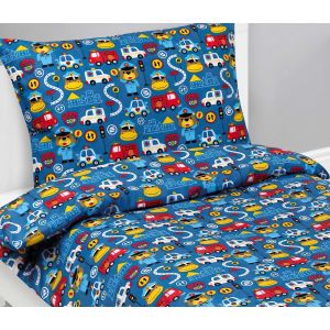Dětské povlečení ZÁCHRANÁŘI MODRÁ, bavlna hladká, 140x200cm + 70x90cm 