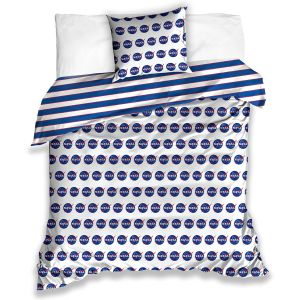 Povlečení NASA, vesmír na bílé, bavlněný satén, 140x200cm + 70x90cm 