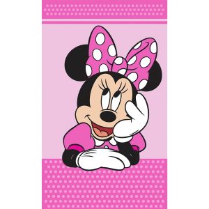 Dětský froté ručník MINNIE HVĚZDNÁ PŘÁNÍ, růžový 30x50cm