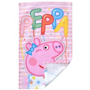 Dětský froté ručník PRASÁTKO PEPINA (PEPPA) NAROZEINOVÁ OSLAVA, růžový, 30x50cm