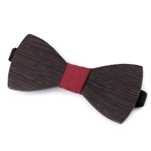 Dřevěný motýlek pánský 770144/20, přírodní hnědá / bordó